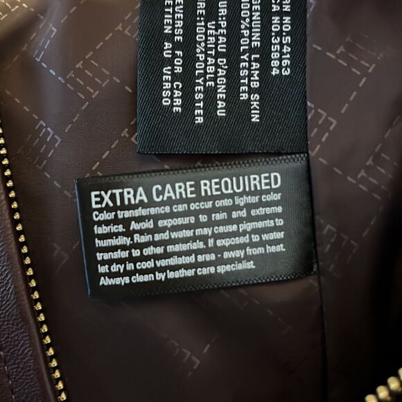 Cole Haan Wing Collar Lambskin Leather Jacket, in Chianti Womens Size XS, NWT - Picture 12 of 12